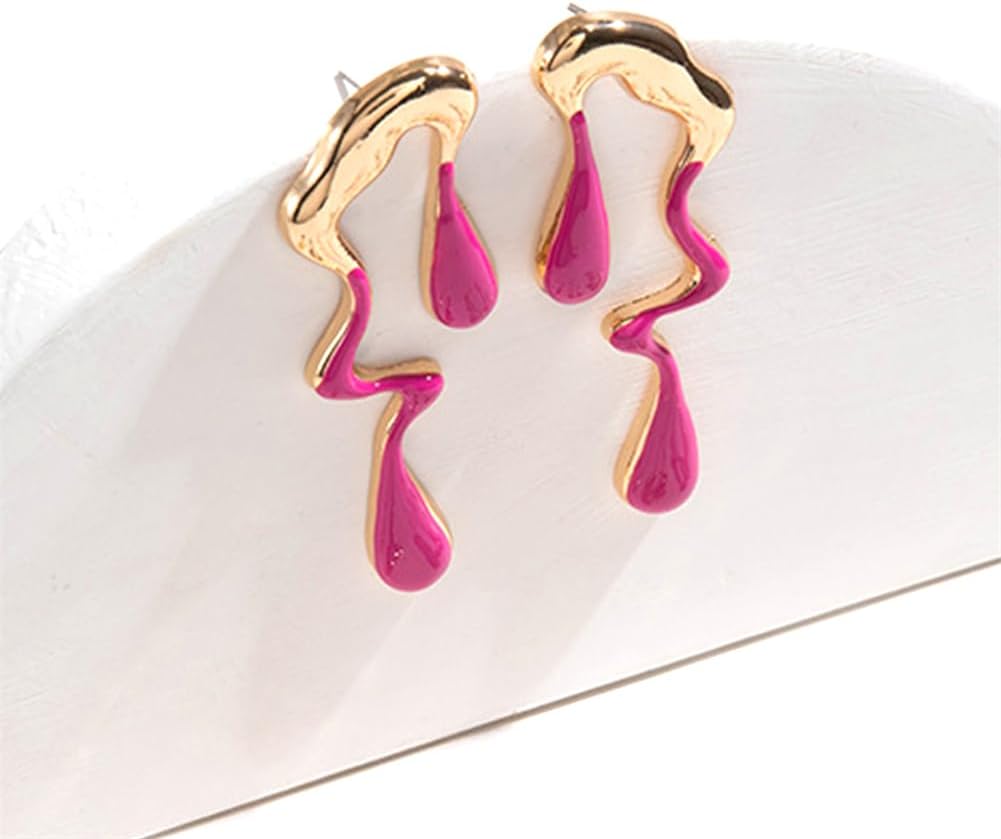Irregular WaterDrop Earrings Melted Liquid Asymmetrical Drop Earrings for Women Embrace Minimalist Statement Earrings Jewelry