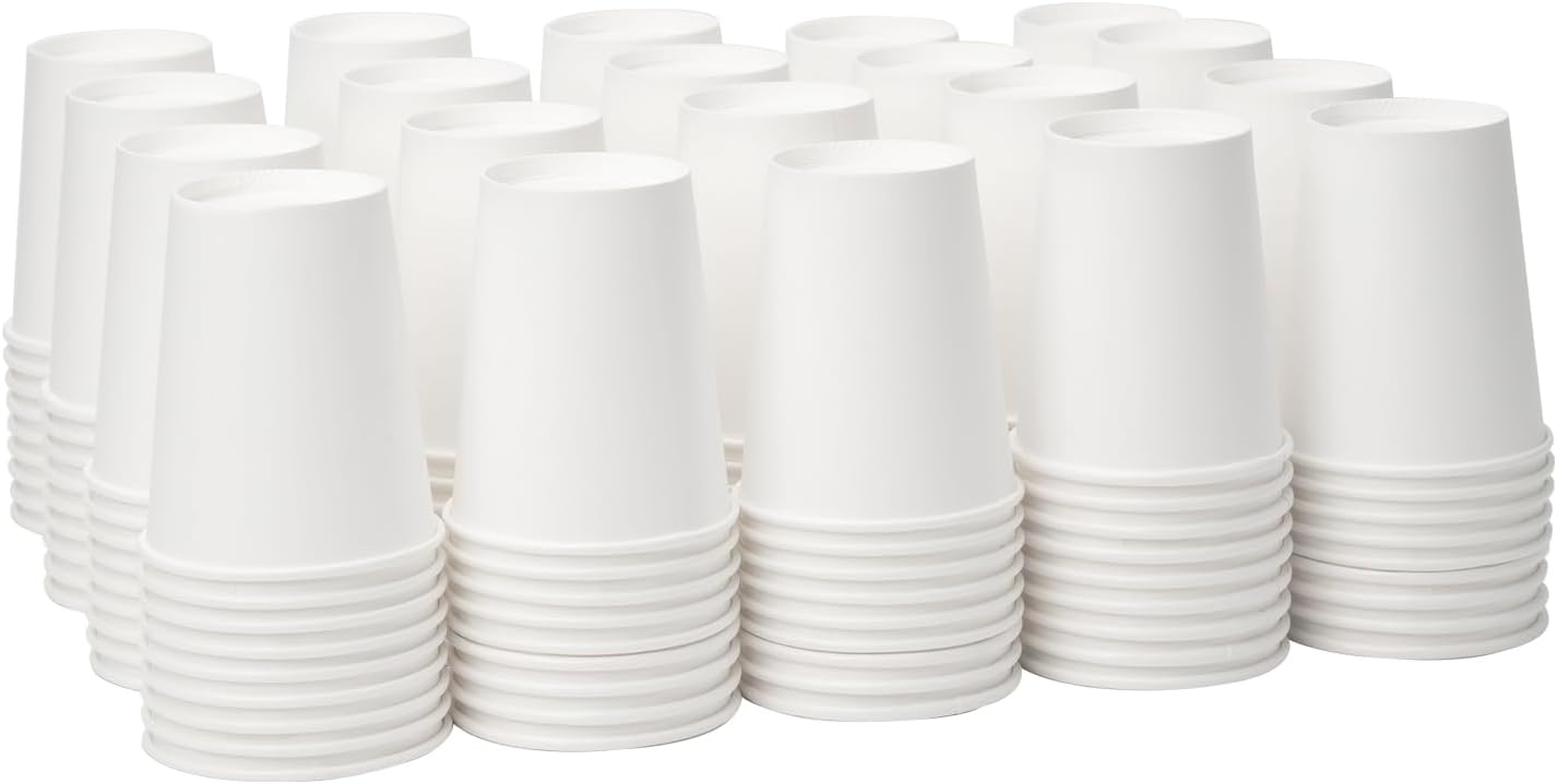 YEEHAW 12 oz 1000 Pack Disposable Paper Coffee Cups, Bulk White Hot to Go Cups for Hot Coffee, Hot Liquid, Chocolate, Juice, Hot Beverage Drinkings, Ideal for Cafes, Bistros, Office and Family