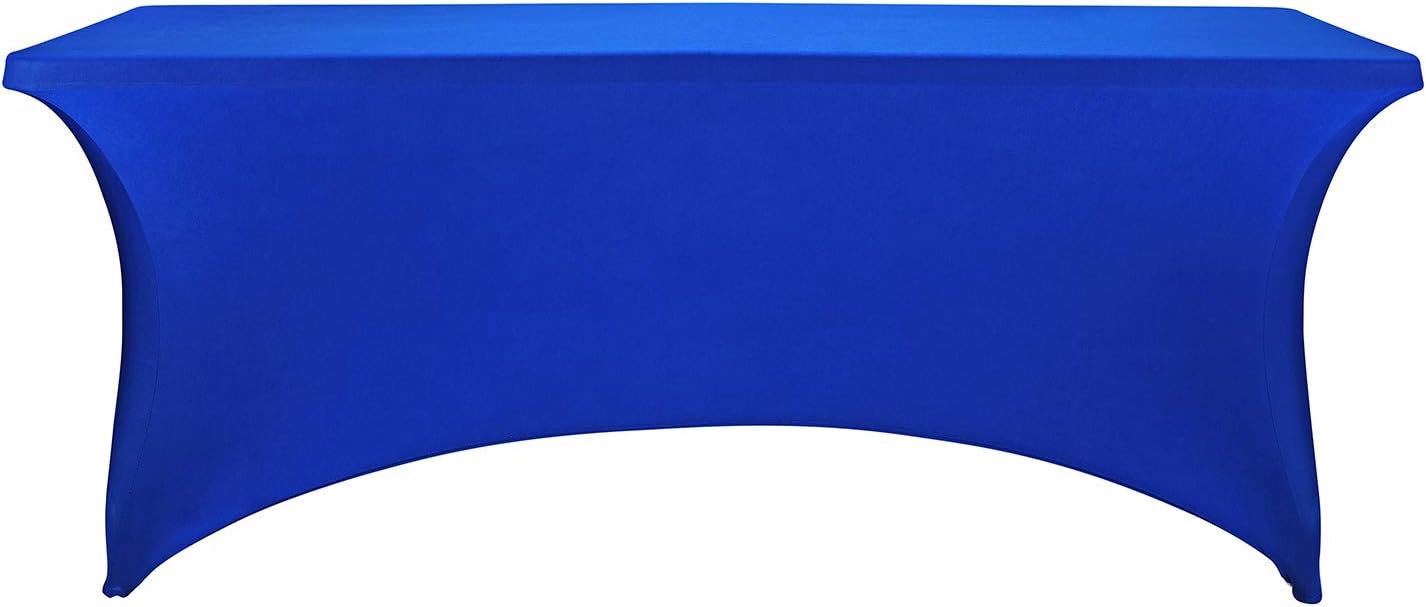 LZY Spandex Fitted Stretch Table Cover for 6 ft or 4ft or 8ft Folding Table, Rectangular Cocktail Tablecloth, Perfect for Party or Banquet