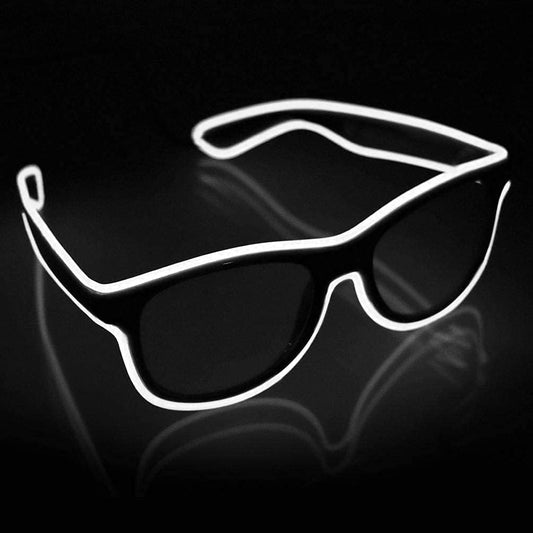 YouRfocus Wireless LED Light Up Glasses Glow in the Dark Neon Rave Glasses for Rave Party, EDM, Halloween，Christmas (White)