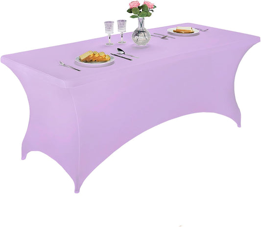 LZY Spandex Fitted Stretch Table Cover for 6 ft or 4ft or 8ft Folding Table, Rectangular Cocktail Tablecover, Perfect for Party and Banquet