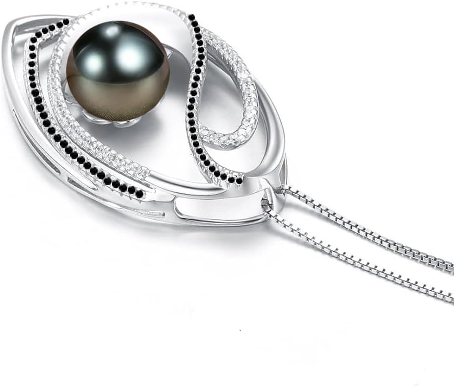 Mothers Day Gifts for Mom, Wife, Women - Tahitian Black Pearl Necklace - Wedding, Birthday, Anniversary, Valentine's, Christmas Jewelry