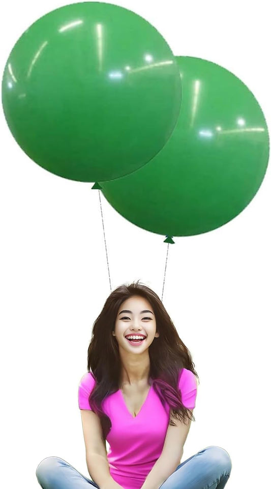 IN-JOOYAA 10Pcs 24 Inch Balloons Green Giant Round Balloons Large Balloon For Wedding Baby Shower Birthday Party Decorations