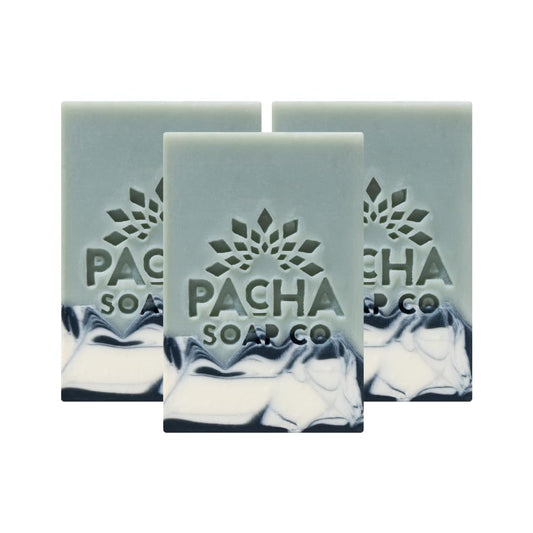 Pacha Soap Co. Bar Soap, Vanilla & Sage, 4 oz, 3-Pack (12 oz Total) - Premium, Hydrating, Moisturizing, Face Wash, Hand Cleanser, Body Wash, Handcrafted in the USA