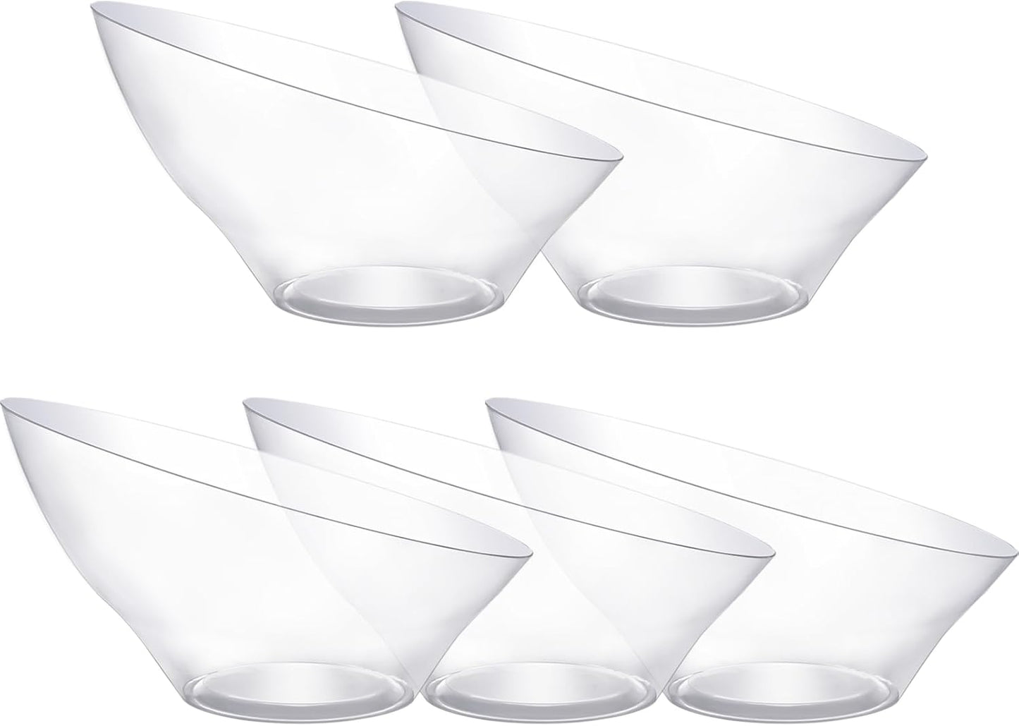 20pack Clear Plastic Serving Bowls for Party,20oz Disposable Serving Bowl,Angled Bowls for Wedding Party Chip, Candy, Salad,Fruit