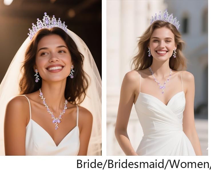 Kamirola Tiaras and Crowns for Women,Tiaras Earrings Necklace, Crystal Bridal Jewelry Set, Costume Party Halloween Prom Pageant Jewelry for Women(TR45)