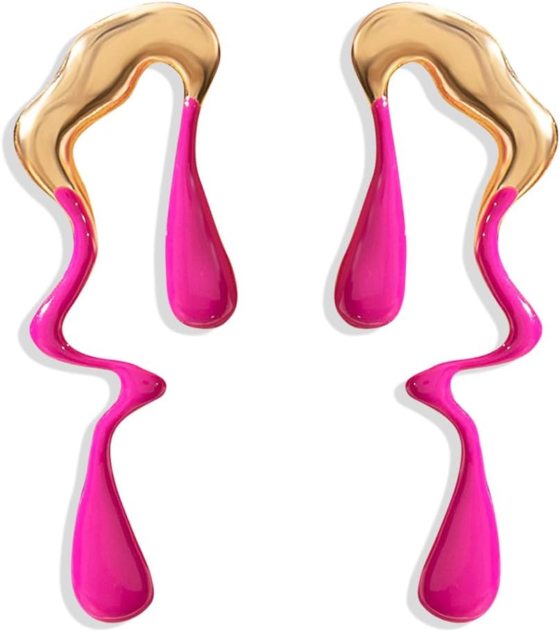 Irregular WaterDrop Earrings Melted Liquid Asymmetrical Drop Earrings for Women Embrace Minimalist Statement Earrings Jewelry
