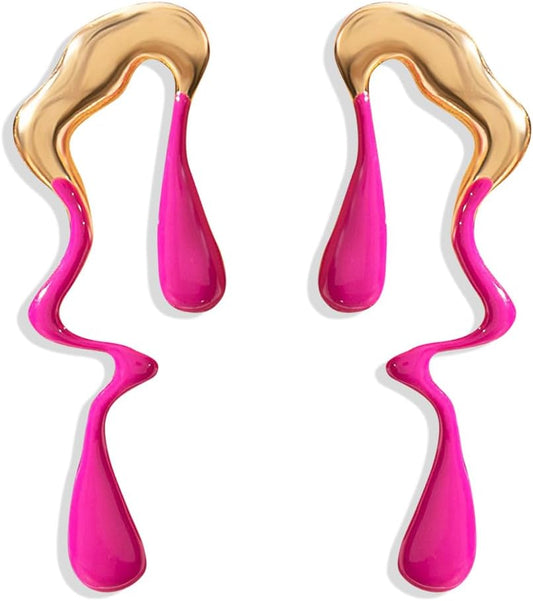 Irregular WaterDrop Earrings Melted Liquid Asymmetrical Drop Earrings for Women Embrace Minimalist Statement Earrings Jewelry