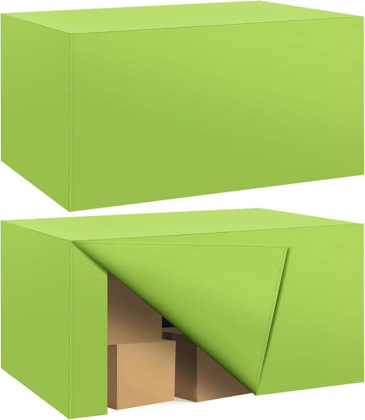 2 Pack Fitted Tablecloth for 4 Foot Rectangle 48 x 24 Inch Apple Green Table Covers Water Resistant Polyester Cloth for Folding, Parties,Display, Trade Show (Apple Green)