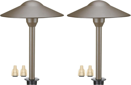 Lumina Lighting® 3W Landscape Lighting 12V Landscape Lights Low Voltage Landscape Path Lights Warm White Waterproof Outdoor Replaceable G4 LED Bulb for Garden Pathway Lawn Yard (Bronze, 2-Pack)