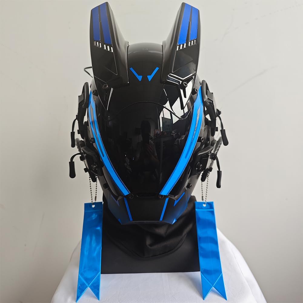 KYEDAY Punk Mask for Men,LED Mask for Women,Futuristic Punk Techwear, Cosplay Halloween Fit Party Music Festival Accessories