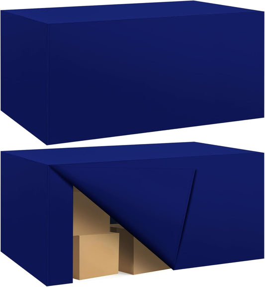 Ascoza 2 Pack Fitted Tablecloth for 6 Foot Rectangle 72 x 30 Inch Royal Blue Table Covers Water Resistant Polyester Cloth for Folding, Parties,Display, Trade Show (Royal Blue)