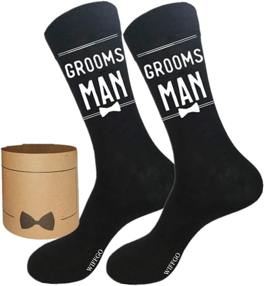 Groomsman Gifts For Men Wedding Gifts Novelty Socks Funny Proposal Gifts Groom Bestman 100% Cotton Crew Socks