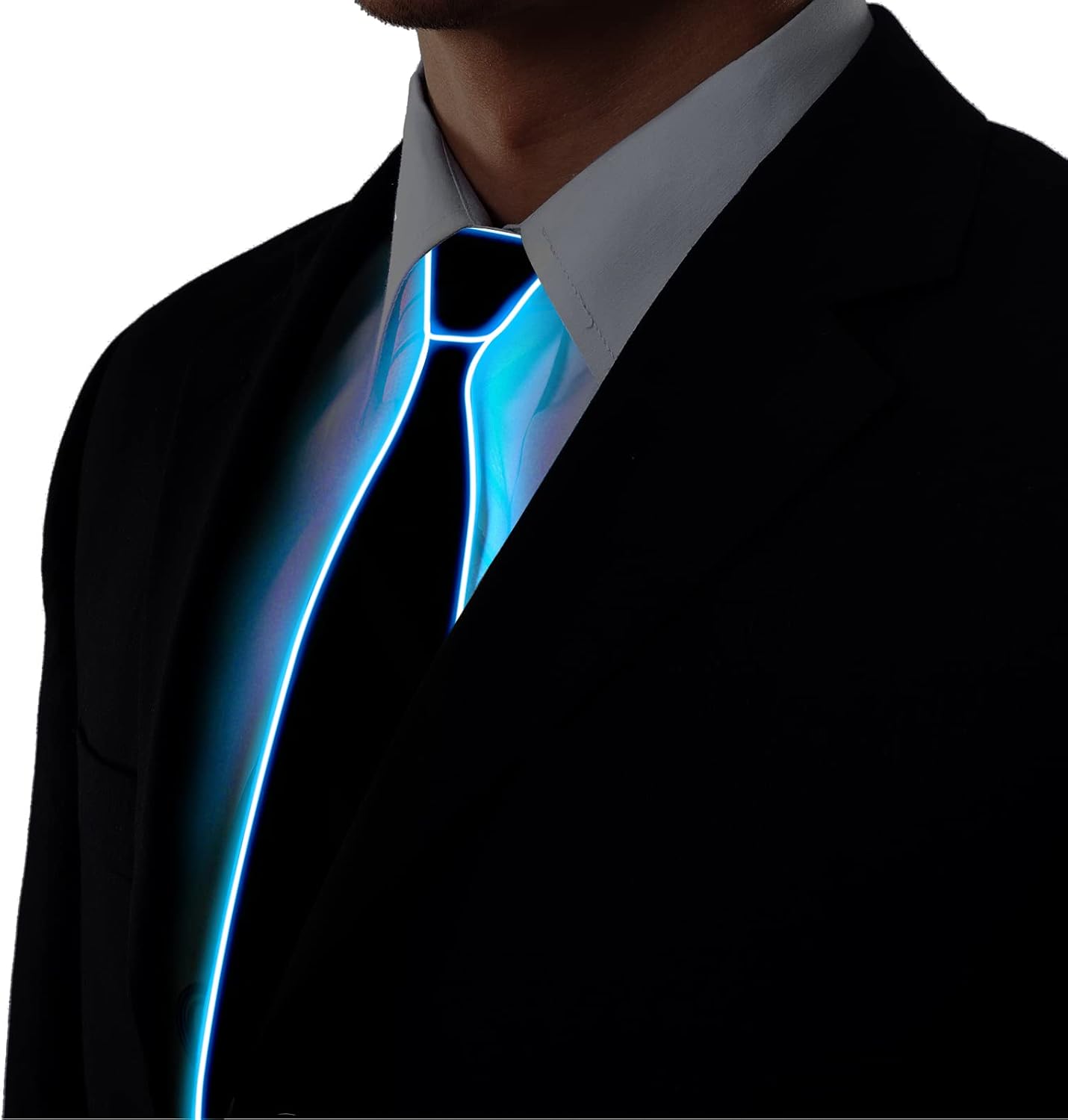 Ainiv Light Up Neckties Bowties Suspenders LED Party Supplies Glow in the Dark Adjustable for Women and Men Parties