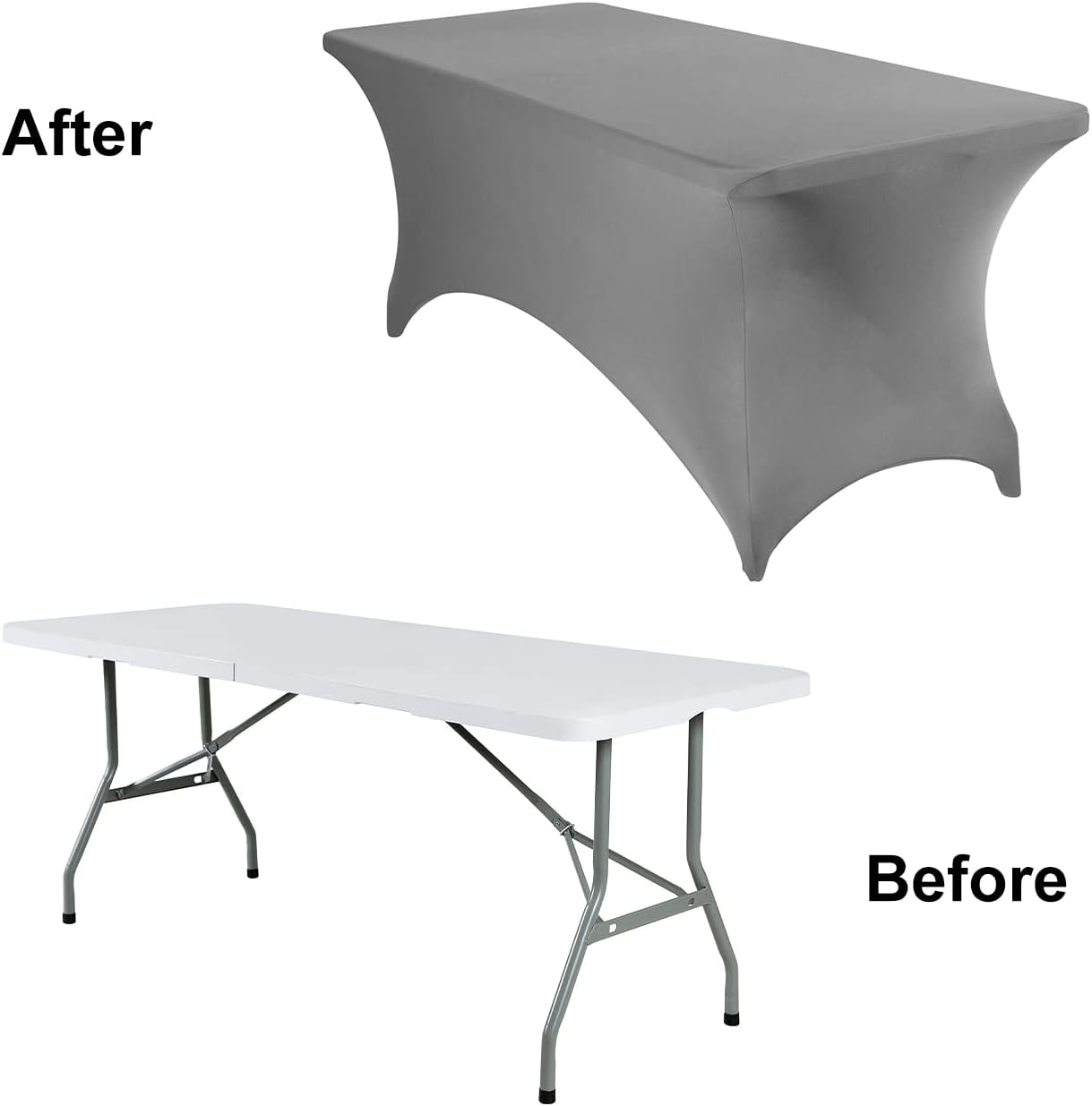 Spandex 6ft Waterproof Table Cover for Party,Wedding, Banquet, and Events(Gary)