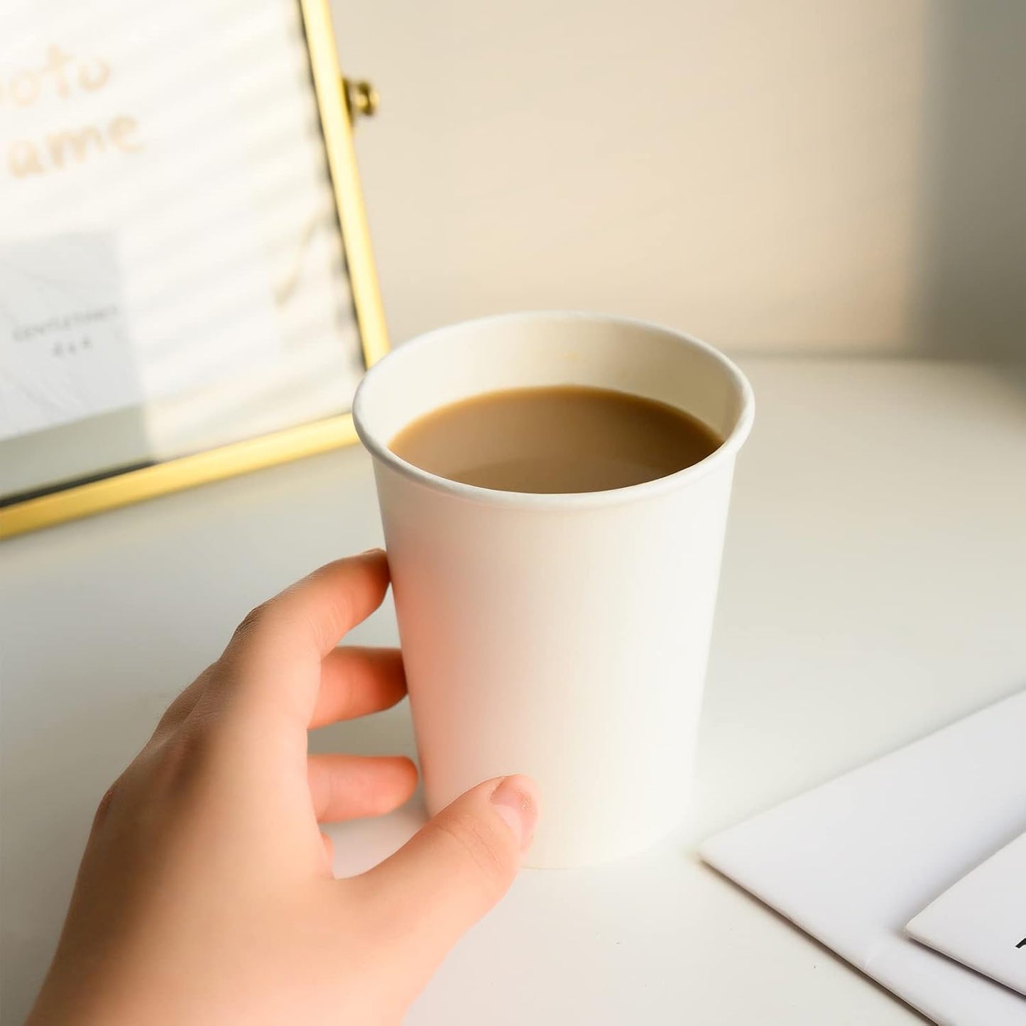 YEEHAW 12 oz 1000 Pack Disposable Paper Coffee Cups, Bulk White Hot to Go Cups for Hot Coffee, Hot Liquid, Chocolate, Juice, Hot Beverage Drinkings, Ideal for Cafes, Bistros, Office and Family