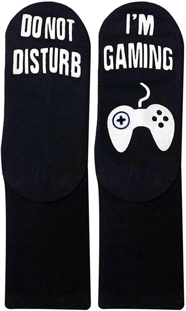 Funny Christmas Valentines Gifts Stocking Stuffers for Teen Kids Men Women Do Not Disturb I'm Gaming Socks Gamer Socks