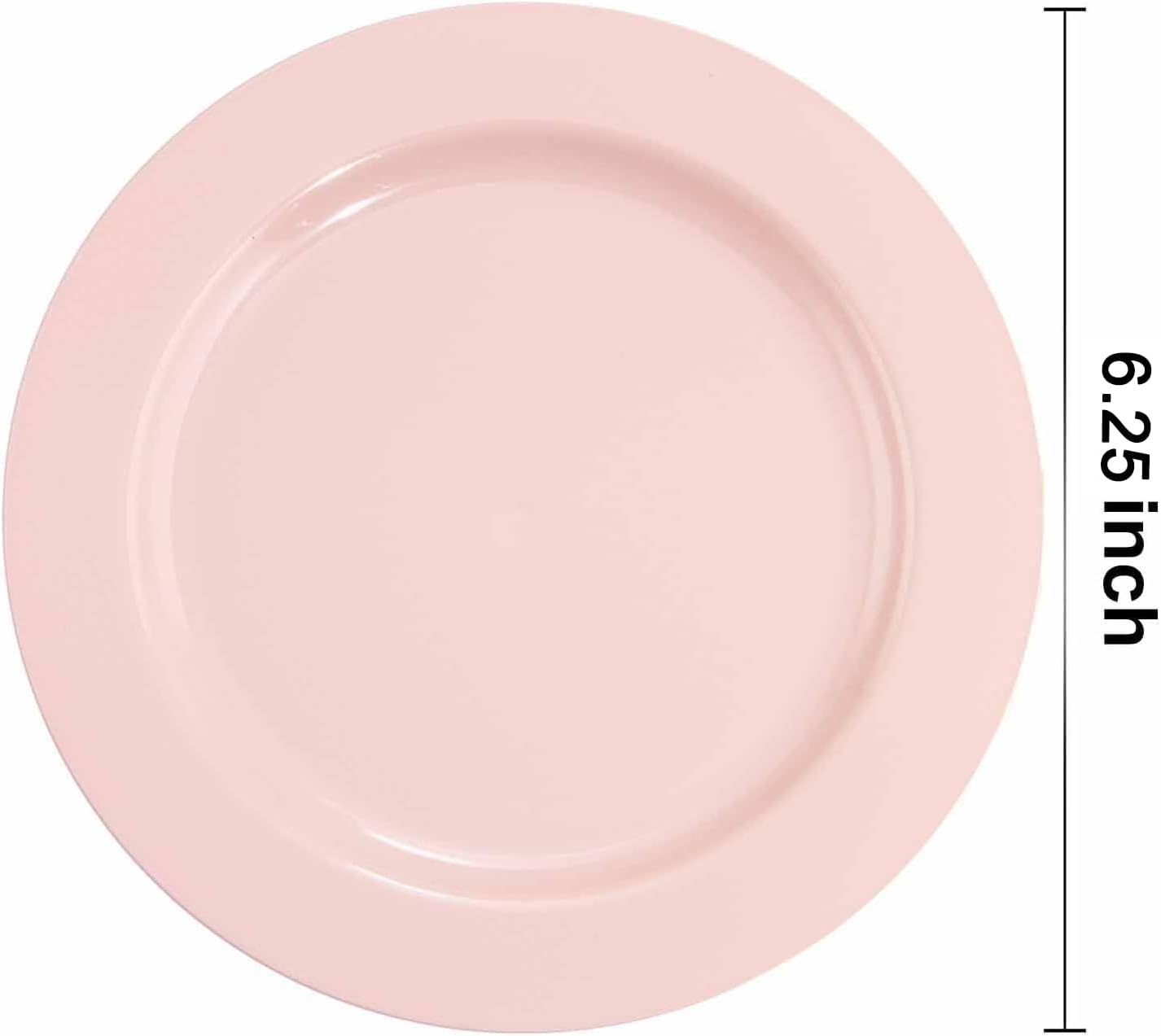 bUCLA 100Pieces Pink Plastic Dessert Plates - 6.25 inch Pink Disposable Dessert/Appetizer/Small Cake Plates for Wedding, Party & Mother's Day