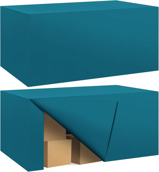 Ascoza 2 Pack Fitted Tablecloth for 6 Foot Rectangle 72 x 30 Inch Caribbean Blue Table Covers Water Resistant Polyester Cloth for Folding, Parties,Display, Trade Show (Caribbean Blue)