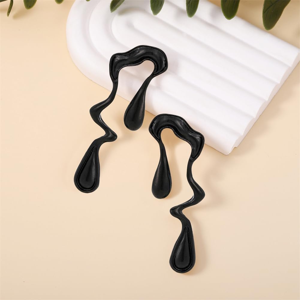 Irregular WaterDrop Earrings Melted Liquid Asymmetrical Drop Earrings for Women Embrace Minimalist Statement Earrings Jewelry