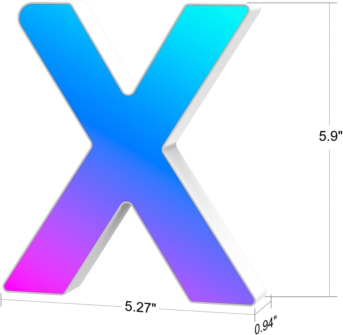 Light Up Letters Marquee Letter - Music Sync RGB Color Changing LED Lights Letter Logo Game Lights for Girls Women Party Birthday Christmas Valentine's Day Wall Desktop Decoration (MRGB-X)