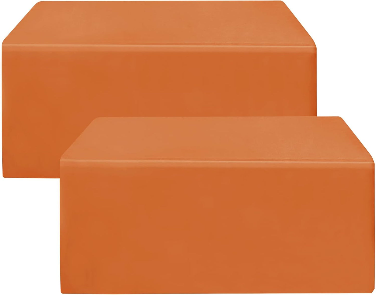 HolidayIdeas 2 Pack Fitted Tableclothes - 48 x 24 Inch - Orange Rectangle Tablecloths for 4 Foot Tables, Polyester Fabric Table Covers for Parties, Holiday Dinner, Wedding, Trade Show