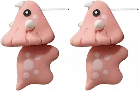 Ulobey Cute Animal Bite Ear Studs Earring - Fashion 3D Polymer Clay for Girls Women - Simple Cartoon Soft Pottery Ear Studs Decors - Creatives Gifts Accessories - Triceratops