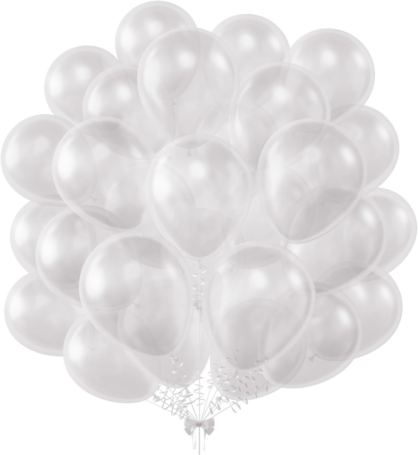 KALOR 12 Inch Clear Balloons, 50 Pcs Latex Helium Balloons for Kid's Birthday Party, Baby Shower, Wedding, Graduate Party Decorations