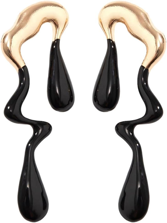 Irregular WaterDrop Earrings Melted Liquid Asymmetrical Drop Earrings for Women Embrace Minimalist Statement Earrings Jewelry