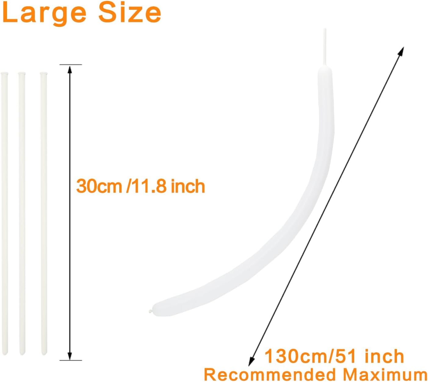 100Pcs 260 Balloons White Twisting Animal Balloon Thickening Latex Modeling Long Magic Balloon for Animal Model Skinny Clown Christmas Birthday Wedding Party Garland Decorations