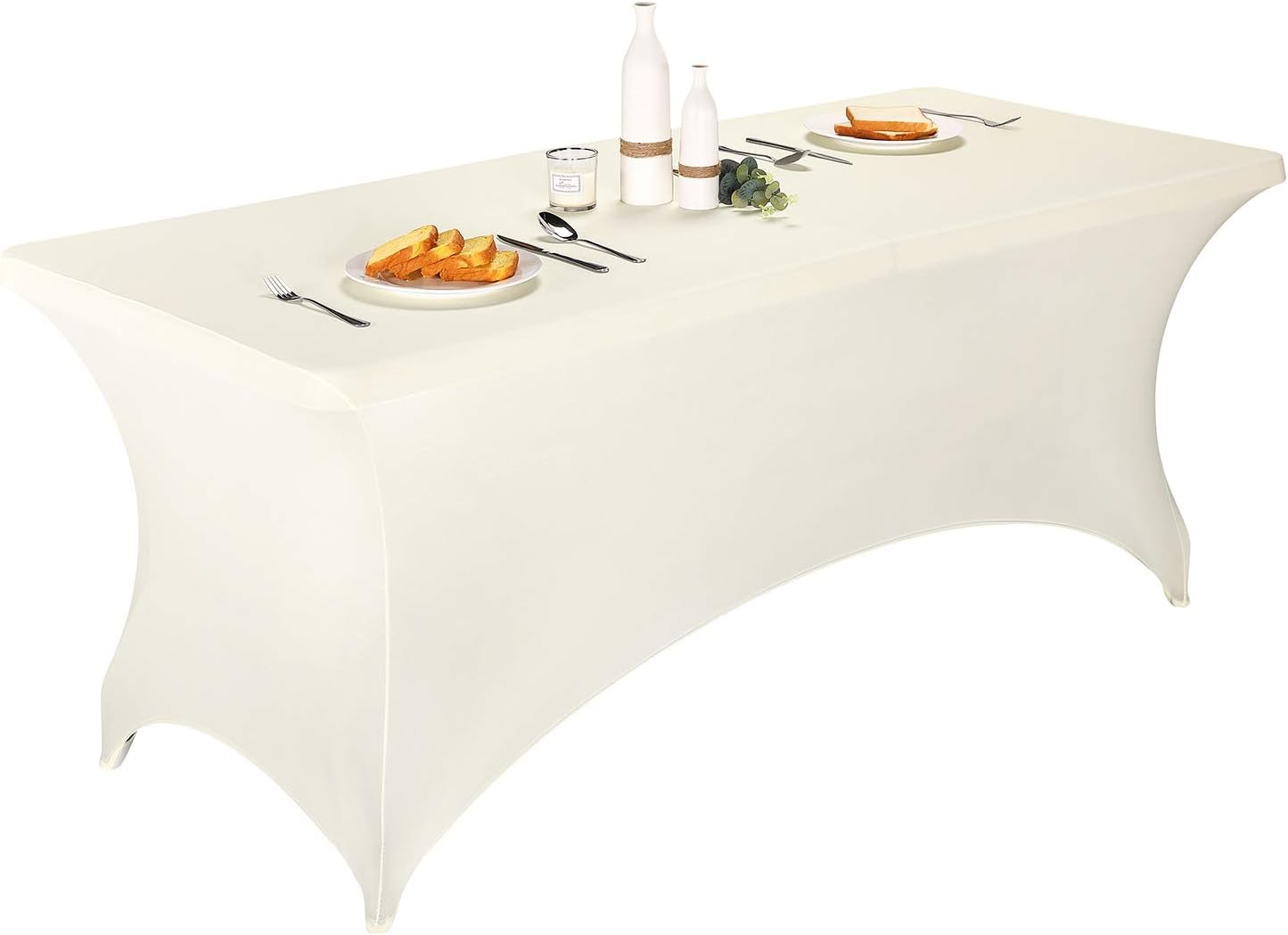 LZY Spandex Fitted Stretch Table Cover for 6 ft or 4ft or 8ft Folding Table, Rectangular Cocktail Tablecloth, Perfect for Party or Banquet