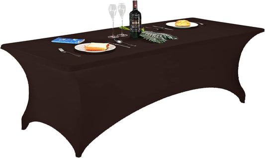 LZY Spandex Fitted Stretch Table Cover for 6 ft or 4ft or 8ft Folding Table, Rectangular Cocktail Tablecloth, Perfect for Party or Banquet