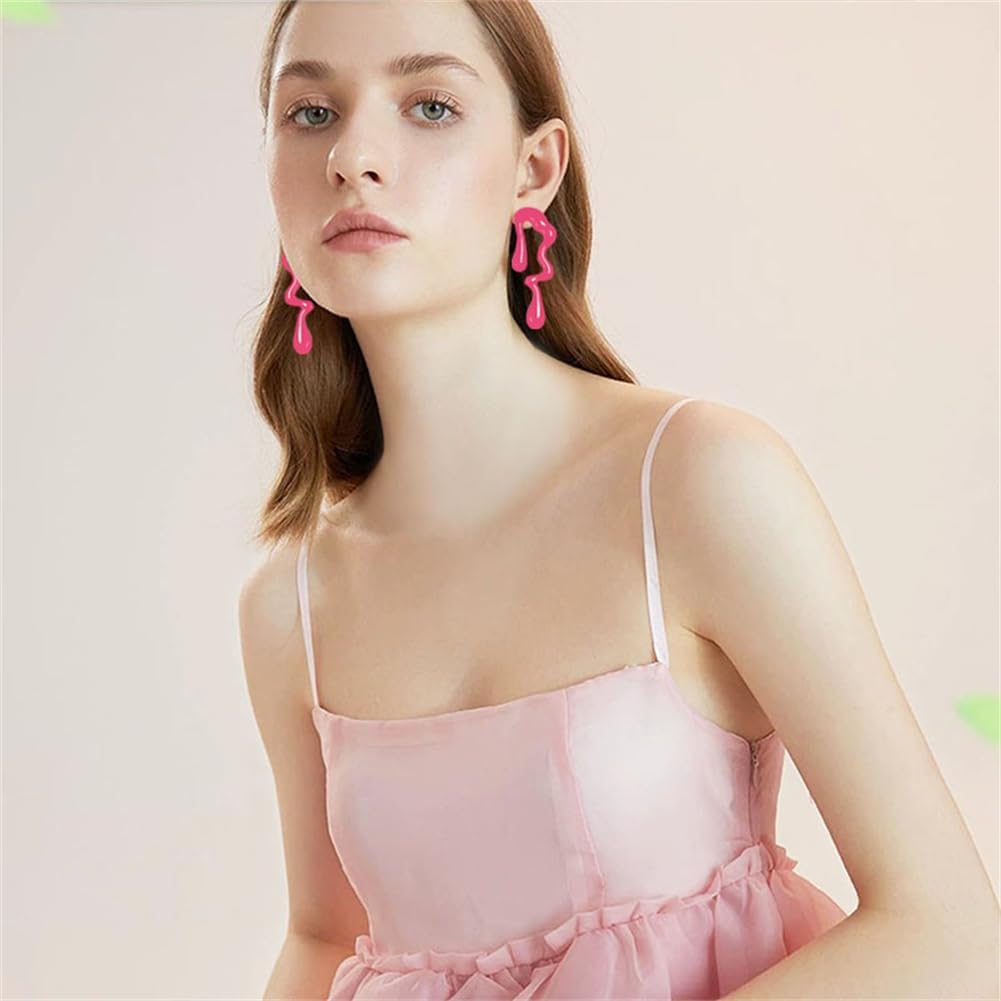Irregular WaterDrop Earrings Melted Liquid Asymmetrical Drop Earrings for Women Embrace Minimalist Statement Earrings Jewelry