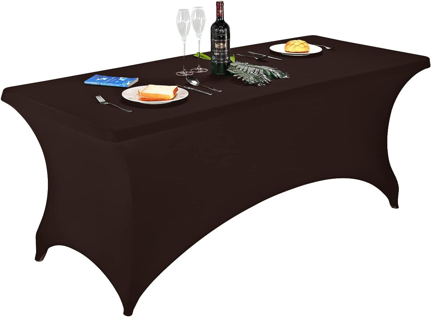 LZY Spandex Fitted Stretch Table Cover for 6 ft or 4ft or 8ft Folding Table, Rectangular Cocktail Tablecloth, Perfect for Party or Banquet