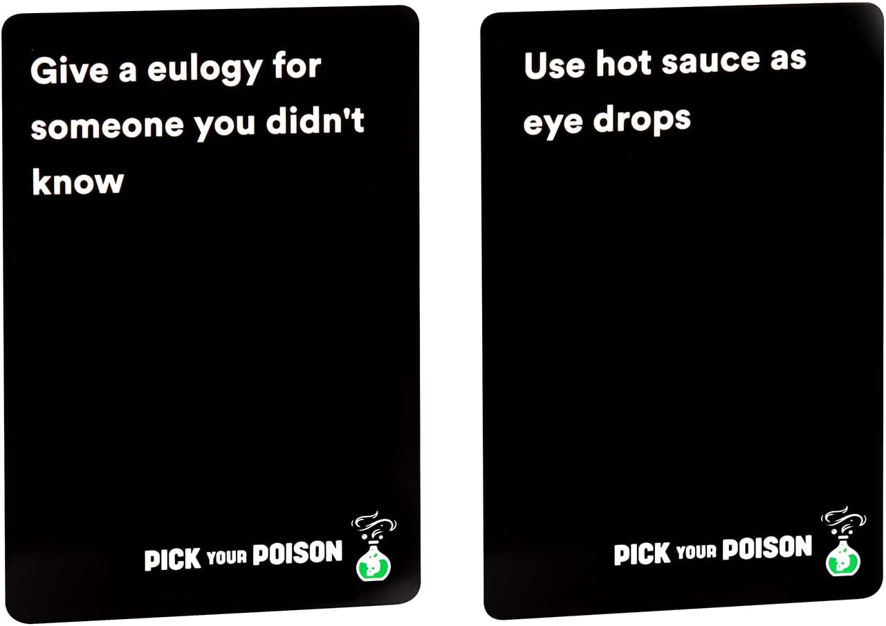 Pick Your Poison After Dark + Expansion Set Party Game - The “What Would You Rather Do?” Adult Card Game for White Elephant Parties, Stocking Stuffers + Board Games Night with Friends