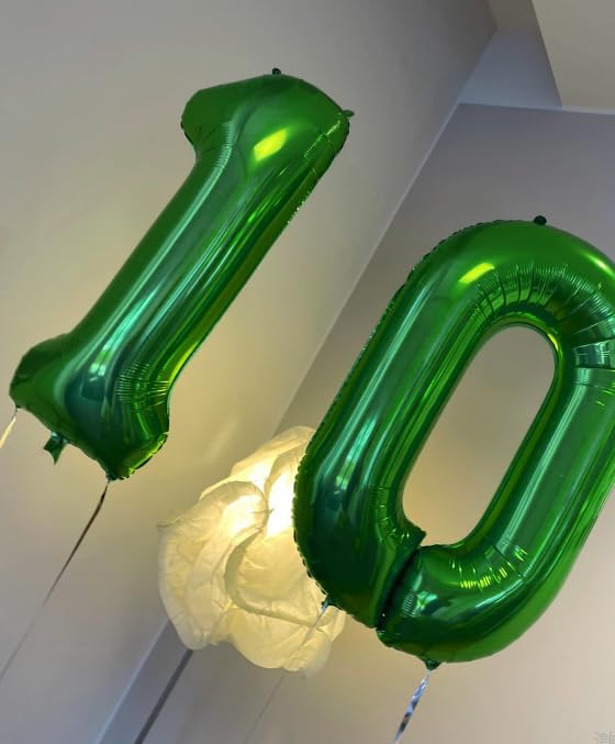 Green Number 21 Balloon 40 inch, 21 Number Balloons, 21st Green Birthday Decorations, 21 Year Old Women Men Party Supplies, St. Patrick's Day Games Theme Birthday Decorations
