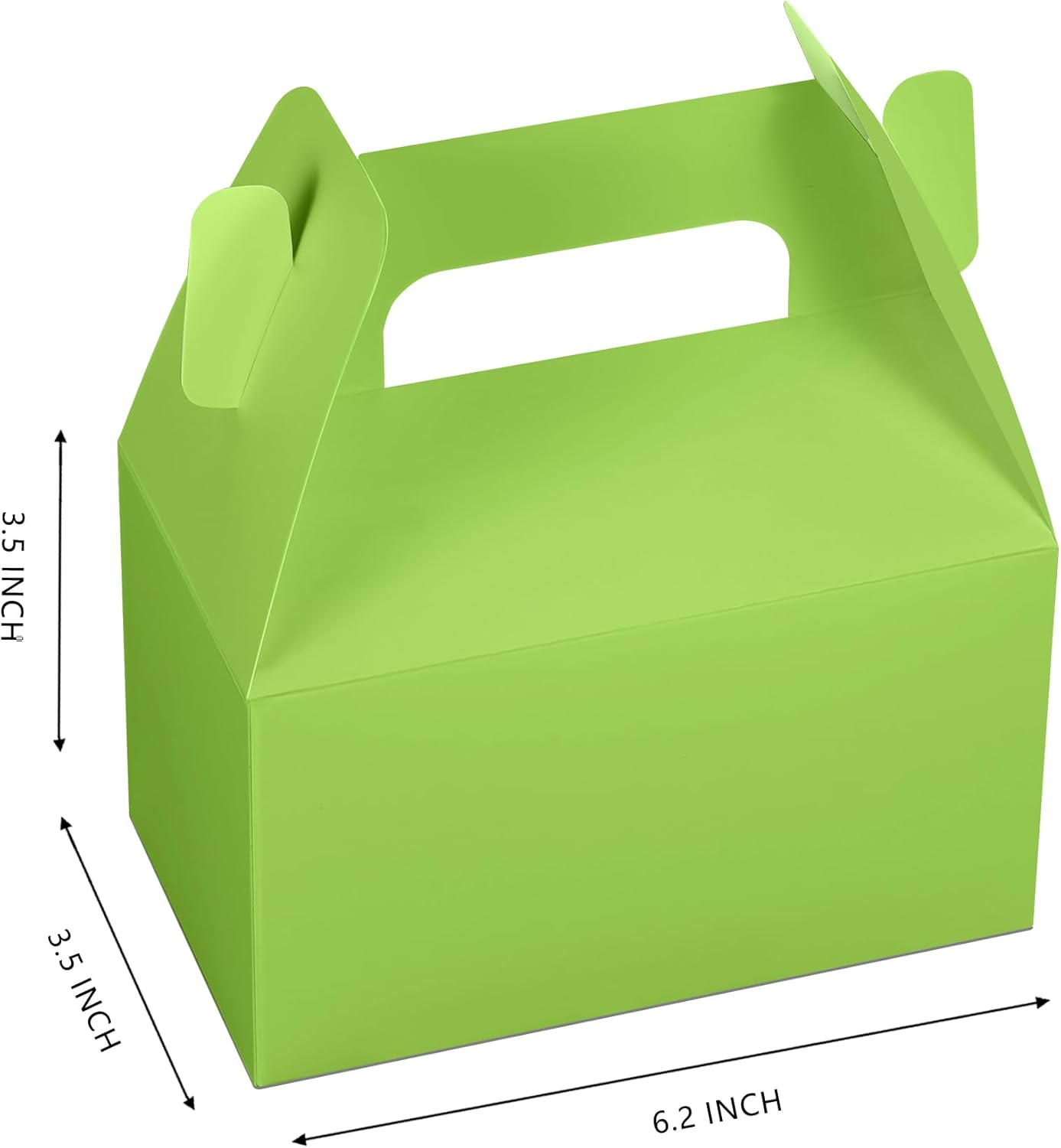 XAGLVV 24 Pack Green Gable Boxes with Handles 6.2x3.5x3.5 Inch Paper Party Favor Gift Box for Christmas St. Patrick’s Day Wedding