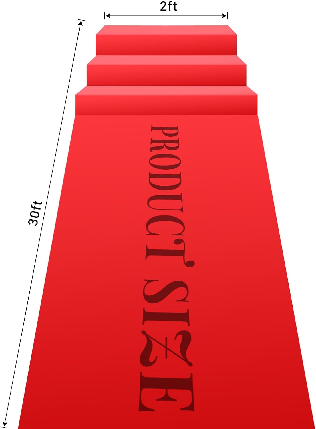 Red Carpet Runner for Party 150 GSM Felt Non-Woven Fabric Runway Carpet for Event, Aisle Runner for Wedding Ceremony Hollywood, Movie Theme Rug Party Decor (Red, 2 X 30 Ft)