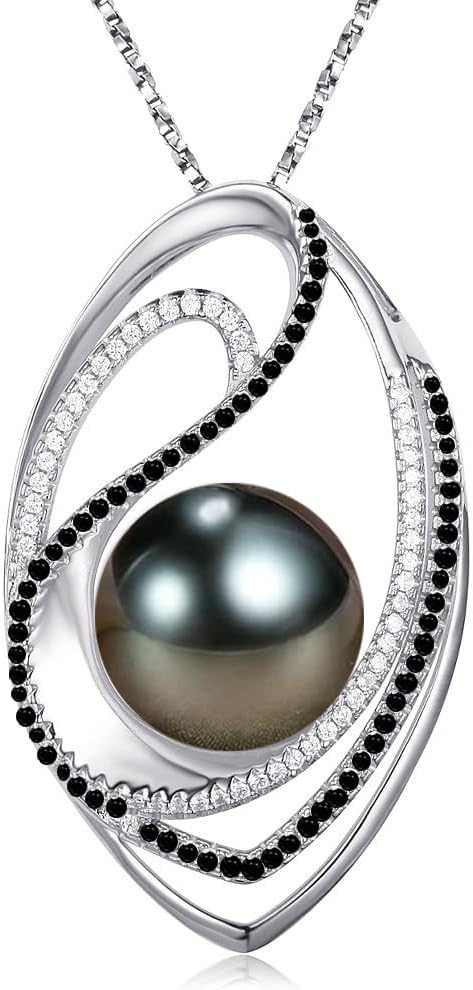 Mothers Day Gifts for Mom, Wife, Women - Tahitian Black Pearl Necklace - Wedding, Birthday, Anniversary, Valentine's, Christmas Jewelry