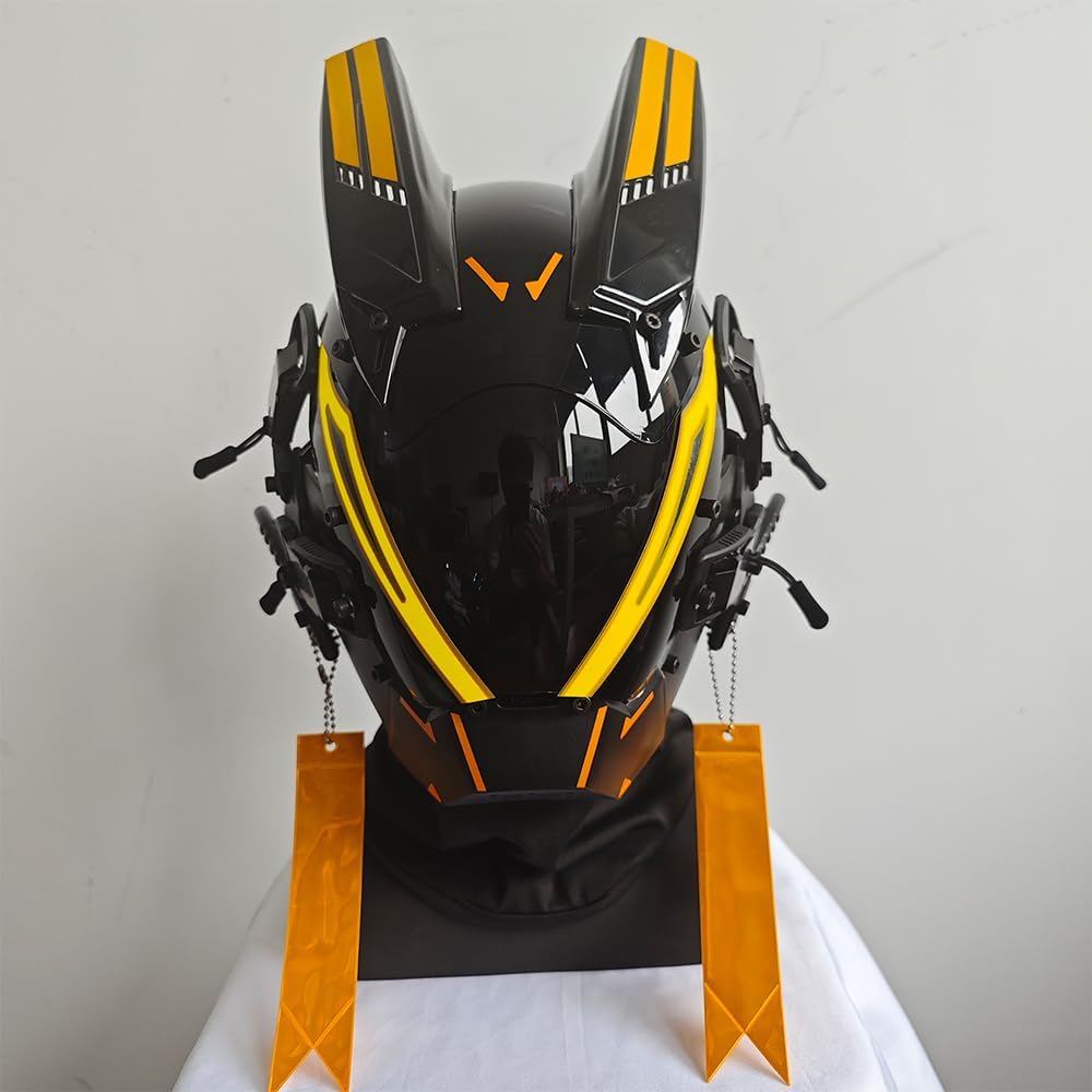 KYEDAY Punk Mask for Men,LED Mask for Women,Futuristic Punk Techwear, Cosplay Halloween Fit Party Music Festival Accessories