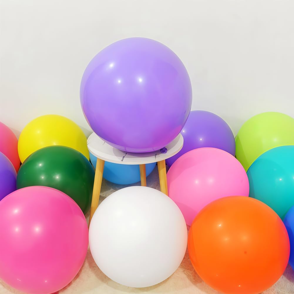 36 Pack 24 Inch Balloons Large Assorted Color Rainbow Latex Big Balloon 12 Kinds Colorful for Birthday Wedding Baby Shower Anniversaries Store Party Decorations