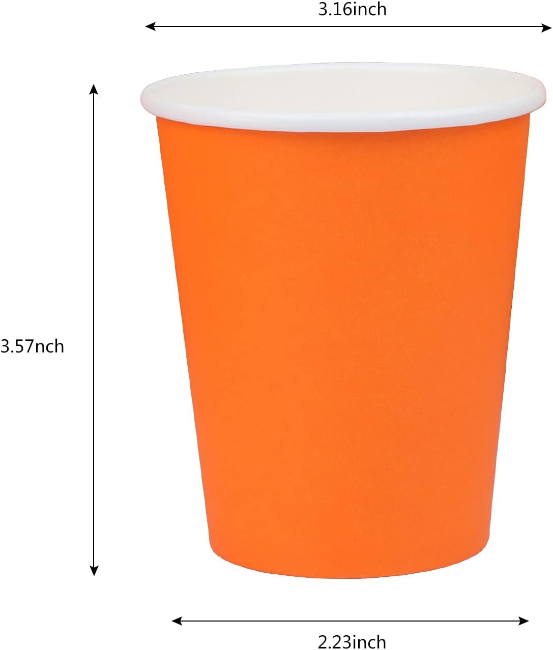 Yes!Fresh Party Cups,50 Count,Multicolor Paper Cups For Weddding,Party,Picnic, BBQ, Travel, and Event(Orange)