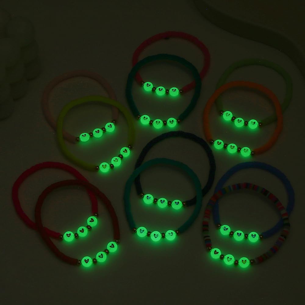 Friendship Bracelets Boho Stackable Bracelets for Women Surfer Heishi Clay Bead Bracelets Stretch Preppy Bracelets Colorful Boho Bracelets for Women