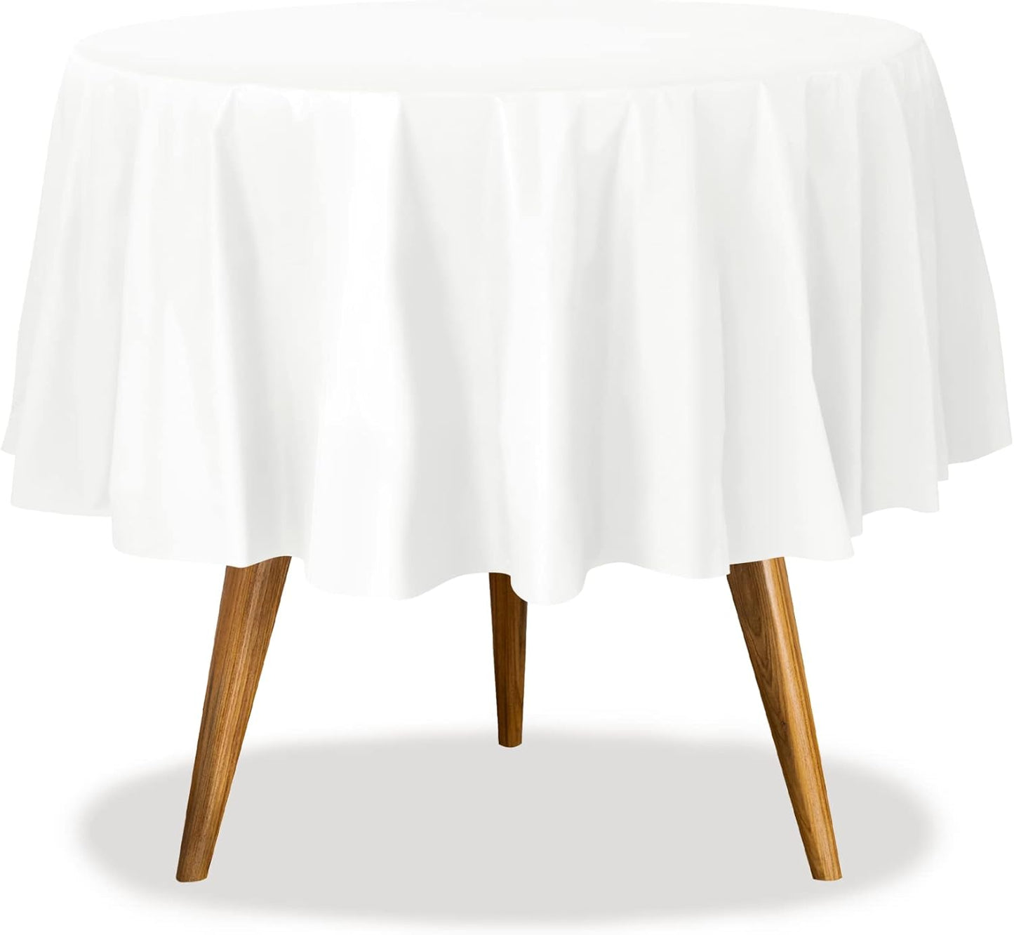 White Disposable Plastic Tablecloth for Round Tables (36 Pack) Table Cloths for Parties, Events & Weddings, Indoors & Outdoors, 84 inches, Plastic Table Cover