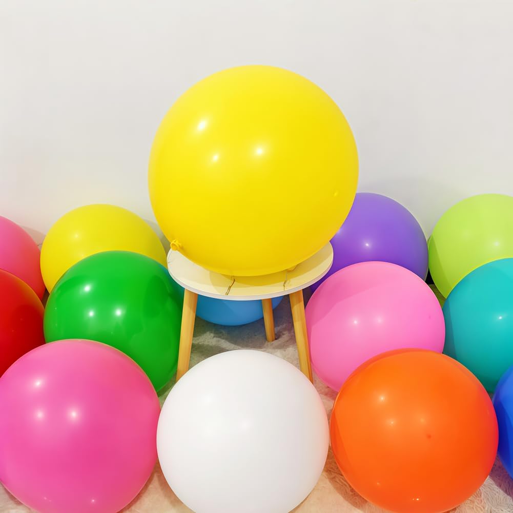 25 Pack 36 Inch Giant Balloons Latex Large Assorted Color Rainbow Big Balloon 12 Kinds Colorful for Birthday Wedding Baby Shower Anniversaries Store Party Decorations