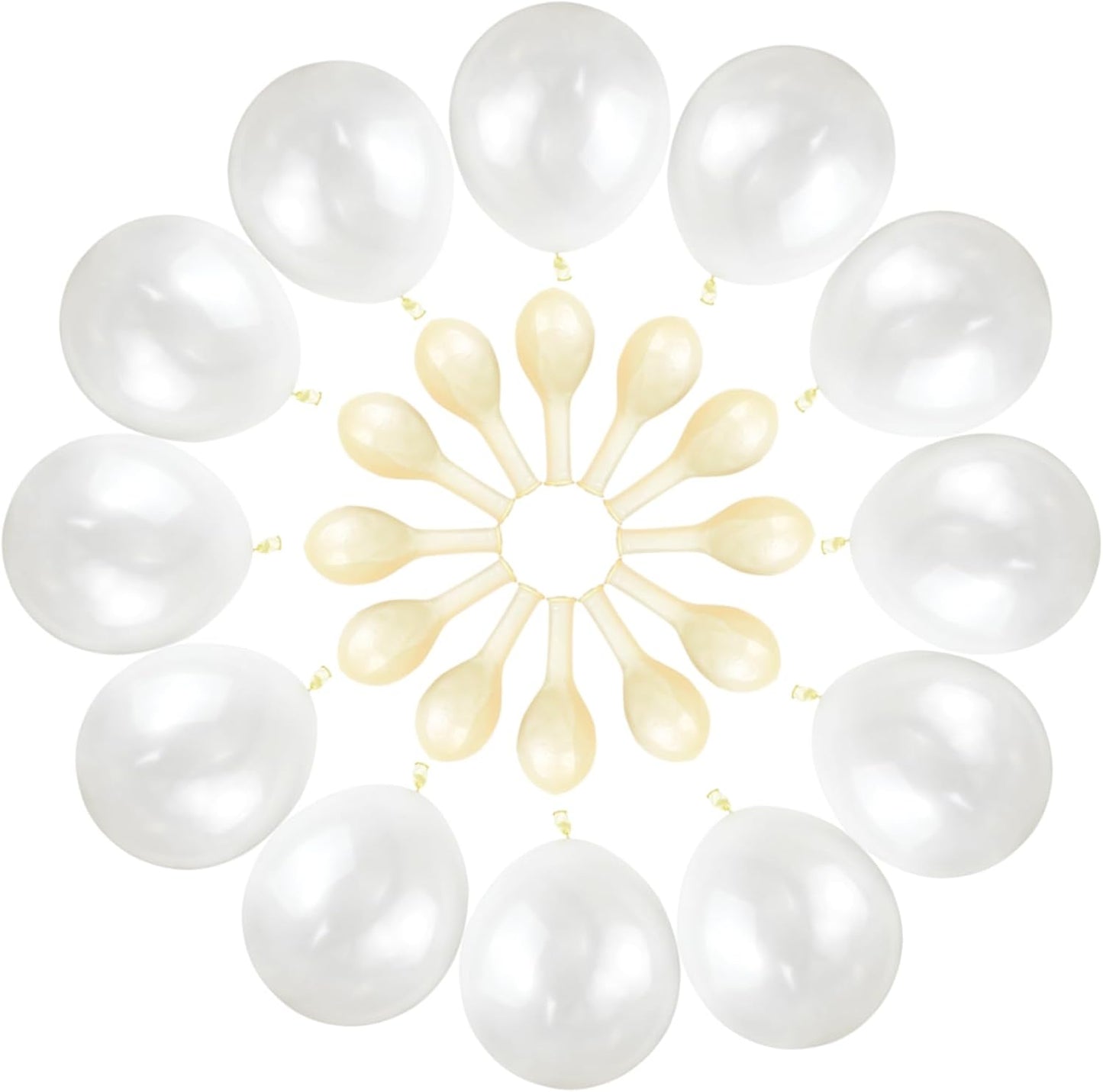 120 Pack Pearl White Balloons, Bright 12 inch Royal White Latex Party Balloons for Birthday Wedding Baby Shower Halloween.