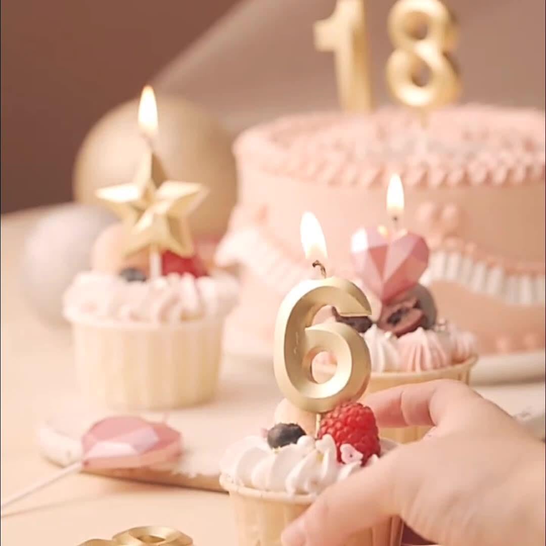 36 Pcs Birthday Candle Set, Tyotrbs Birthday Candles For Cake Champagne Gold Birthday Decorations White Gold Balls Cake Toppers Birthday Candles DIY Cake Decor for Men Women Wedding Anniversary