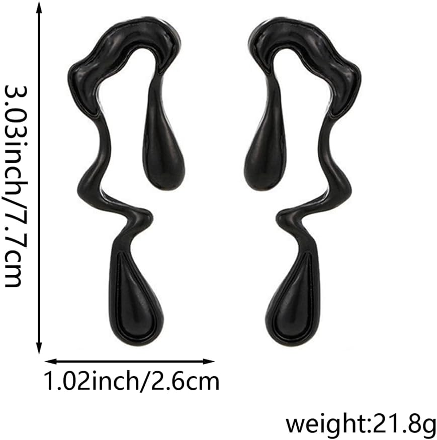 Irregular WaterDrop Earrings Melted Liquid Asymmetrical Drop Earrings for Women Embrace Minimalist Statement Earrings Jewelry