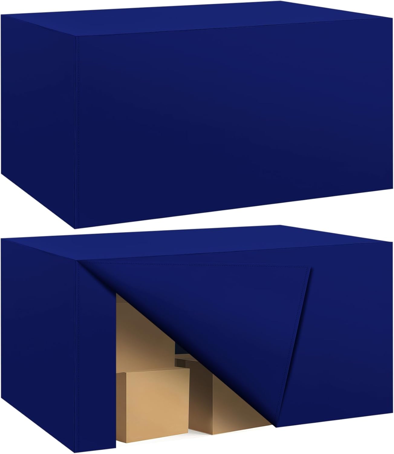 Ascoza 2 Pack Fitted Tablecloth for 4 Foot Rectangle 48 x 24 Inch Royal Blue Table Covers Water Resistant Polyester Cloth for Folding, Parties,Display, Trade Show (Royal Blue)