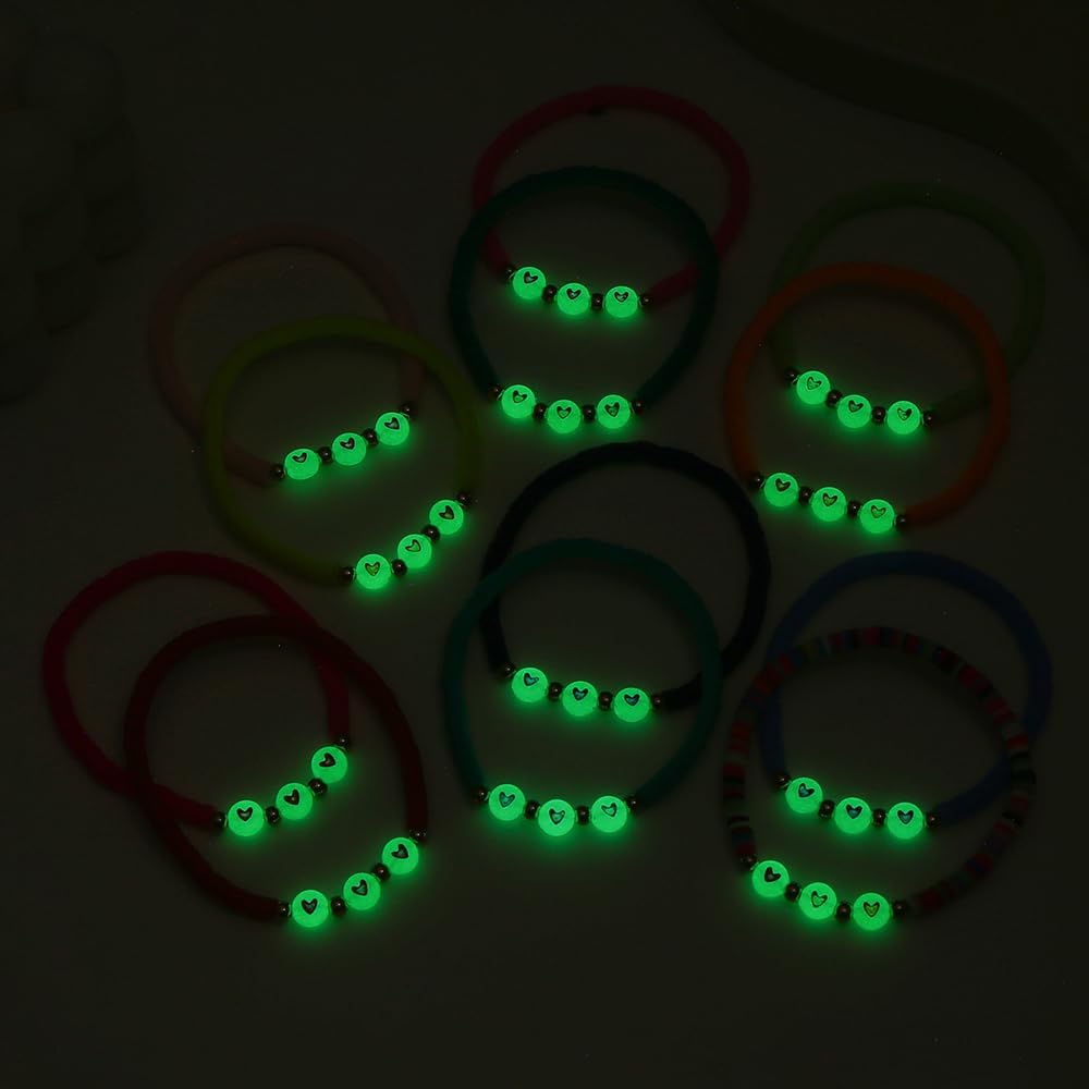 Heishi Surfer Clay Bead Bracelets Set for Women - Preppy Smile Evil Eye Beaded Stretch Bracelets Elastic Layering Friendship Bracelets- Stackable Boho Disc Summer Jewelry Set